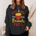 Just A Boy Who Loves French Fries フライドポテト じゃがいも ヴィーガン スウェットシャツ 彼女への贈り物