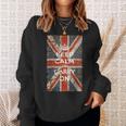 Keep Calm And Carry On Uk Flag スウェットシャツ 彼女への贈り物