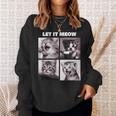 Let It Meow 面白い猫子猫の歌うギフト スウェットシャツ 彼女への贈り物