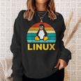 Linux レトロ ヴィンテージ ペンギン オタク ペンギン オペレーティング システム オタク スウェットシャツ 彼女への贈り物