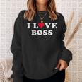 I Love Boss マッチング ガールフレンド&ボーイフレンド ボス名 スウェットシャツ 彼女への贈り物