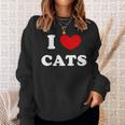 I Love Cats I Heart Cats スウェットシャツ 彼女への贈り物