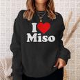 I Love Heart Miso 発酵大豆ペースト ミソスープ スウェットシャツ 彼女への贈り物