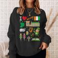 I Love Ireland。手描きアイルランドのランドマーク、旗、地図 スウェットシャツ 彼女への贈り物