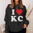 I Love Kc Initials I Heart KC First Last Name K C スウェットシャツ 彼女への贈り物