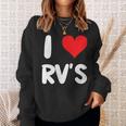 I Love Rv のレクリエーションビークル キャンプ キャンピングカー 旅行 旅行 スウェットシャツ 彼女への贈り物