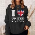 I Love United Kingdom ハートフラッグ イギリス Uk グレートブリテン スウェットシャツ 彼女への贈り物