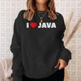I Love ハート Java スウェットシャツ 彼女への贈り物
