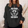 No Pain No Gain ウェイトリフティング ワークアウト ジム 引用 ジム フィットネス スウェットシャツ 彼女への贈り物