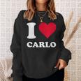 Red Heart I Love Carlo スウェットシャツ 彼女への贈り物