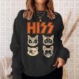 Hiss Cats ネコ Kittens ロックバンド Rock Rockin スウェットシャツ 彼女への贈り物