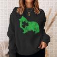 Shetlandheepdog シェルティ セントパトリックデー メンズ シャムロックドッグ スウェットシャツ 彼女への贈り物