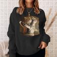 TitaniCムービーにインスパイアされた面白い猫好きのミーム。 スウェットシャツ 彼女への贈り物