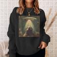 Ufo と面白いナマケモノのセルフィー、面白いナマケモノ スウェットシャツ 彼女への贈り物