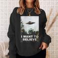 Ufoシャツ I Want To Believe Alien Ufotシャツ スウェットシャツ 彼女への贈り物