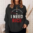 Vintage I Need Rice Lover レトロ 米 食べ物 好き スウェットシャツ 彼女への贈り物