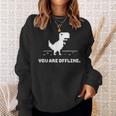 You Are Offline T-Rex 恐竜のラン ピクセルアート 恐竜ゲーム スウェットシャツ 彼女への贈り物