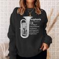 「Euphoria」吹奏楽のためのユーフォニアムユーモア 面白いユーフォニアム スウェットシャツ 彼女への贈り物