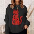 「No Cat No Life」シルエットキャット スウェットシャツ 彼女への贈り物