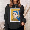 【ピカソ風】真珠の耳飾りの少女／フェルメール（パロディ）【世界の名画】面白い 美術館アート スウェットシャツ 彼女への贈り物