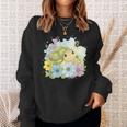 かわいいカメの花 I キッズ 亀 スウェットシャツ 彼女への贈り物