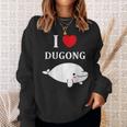 かわいい面白いシンプルなジュゴンの魚を引用します。 I Love Dugong スウェットシャツ 彼女への贈り物