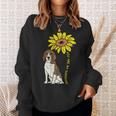 ひまわり サンシャイン ビーグル 動物 ペット ハウンド 犬 恋人 ギフト スウェットシャツ 彼女への贈り物