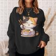 わがまま猫 ねこ ラーメン好き かわいい おもしろ マンガ スウェットシャツ 彼女への贈り物
