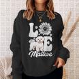 アイ・ラブ・マルチーズ・ドッグ・オーナー・ファニー・ポー・プリント・サンフラワー・ラバー スウェットシャツ 彼女への贈り物