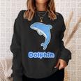 イルカ Dolphin ドルフィン【どうぶつフレンズ】水族館 海の生き物 ゆるくて かわいい 動物 イラスト スウェットシャツ 彼女への贈り物