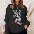 エレキギターを弾くロックキャット 面白い猫ニャーパロディショー スウェットシャツ 彼女への贈り物