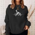 オートバイライダーのためのモトクロスハートビート面白いデザイン スウェットシャツ 彼女への贈り物