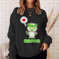 カッパくん『ハート』河童【どうぶつフレンズ】妖怪 ゆるくて かわいい キャラクター イラスト スウェットシャツ 彼女への贈り物
