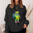カラフルなカエルの宇宙飛行士キャラクター スウェットシャツ 彼女への贈り物