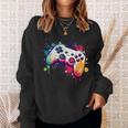 カラフルなビデオゲームコントローラー ジョイスティック コンソール スウェットシャツ 彼女への贈り物