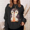 カワイイ ペンギンドリンク バブルティー ペンギンボバ スウェットシャツ 彼女への贈り物