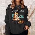 キャンプ Camp Time アウトドア 焚火 おもしろ 犬 柴犬好き 柴犬 名言 文字 面白い ふざけた ネタ スウェットシャツ 彼女への贈り物