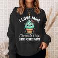キュート アイラブミント チョコチップス アイスクリーム好き 夏 パーティー スウェットシャツ 彼女への贈り物
