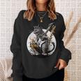 ギターを持った猫 ロックミュージックキャット ヘヴィメタルキャット スウェットシャツ 彼女への贈り物