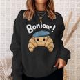 クロワッサン ボンジュール フレンチ 挨拶 フランス ベーキング 朝食 スウェットシャツ 彼女への贈り物