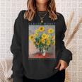 クロード モネ 面白いtシャツ 花 名作 アート ひまわりのブーケ 絵画 メンズ レディース 面白い 服 スウェットシャツ 彼女への贈り物