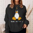 コンピューター -Udo Rm -Rf Tux Linux ペンギン プログラマー スウェットシャツ 彼女への贈り物