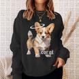 コーギー 天使 子犬 水彩 スウェットシャツ 彼女への贈り物