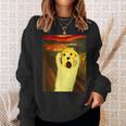 ゴールデンレトリバー 面白いtシャツ 犬 ムンクの叫び かわいい メンズ 子供 おもしろ 服 グッズ ネタ スウェットシャツ 彼女への贈り物