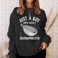 サカバンバスピスの面白い魚ミームが大好きなジャスト・ア・ボーイ スウェットシャツ 彼女への贈り物