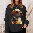 サングラスをかけたラブラドール・レトリバー 愛犬ラブラドール スウェットシャツ 彼女への贈り物