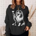 シェットランド・シープドッグ お座り犬 ハート シェルティ グラフィック デザイン スウェットシャツ 彼女への贈り物