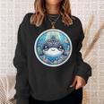 ジンベイザメ、ジンベエザメのアニメ、カワイイ・ジンベエザメ スウェットシャツ 彼女への贈り物
