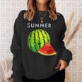 スイカ・夏【 サマータイム 】リゾート・夏 大好き／面白 イラスト スウェットシャツ 彼女への贈り物