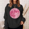 ストロベリームーンデザイン 満月 かわいいピンクムーン スウェットシャツ 彼女への贈り物